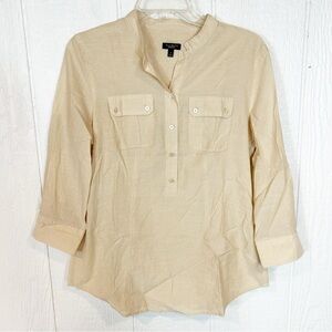 Talbots Gold Metallic Tunic Top Size 6